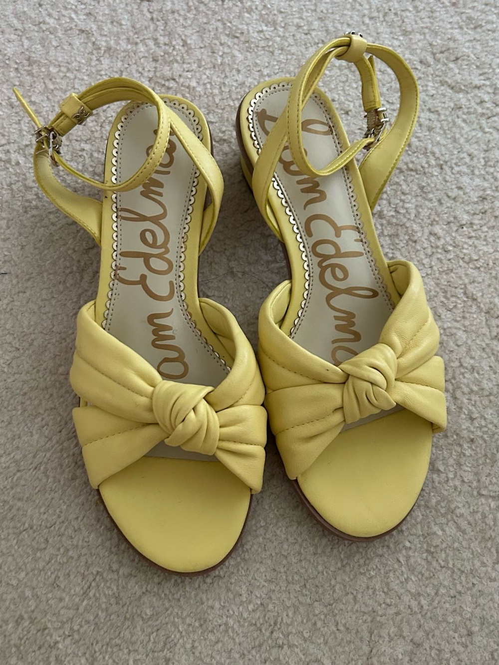 Sam Edelman Lemon Knot Front Ankle-Strap Heels. Size 6 1/2